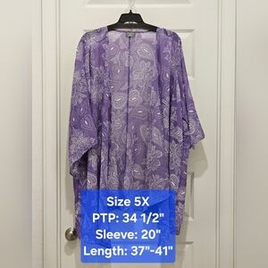 K. Jordan Plus Size Open Front Floral Kimono, EUC, Size 5X